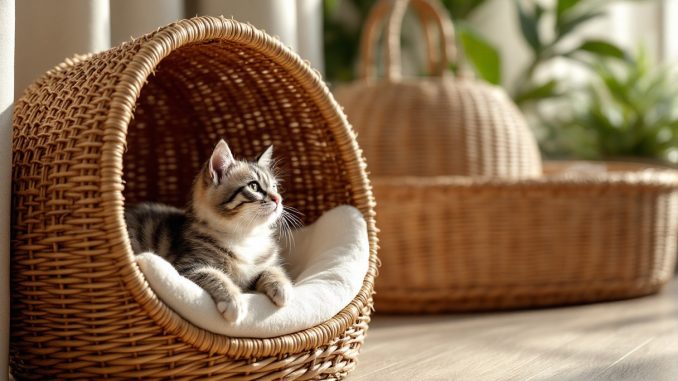 Notre sélection de panier en osier pour chat : confort et design